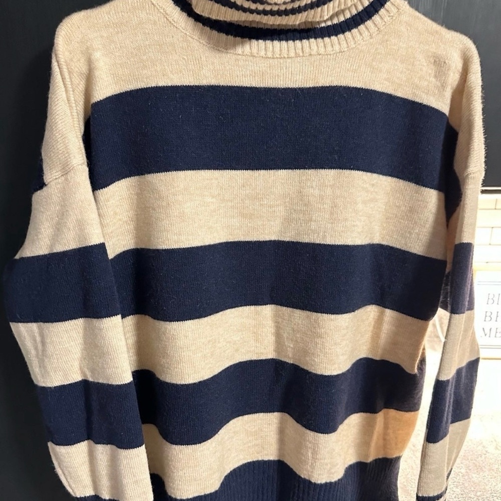 Striped Navy and Cream Womens Sweater